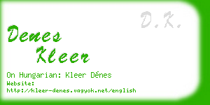 denes kleer business card
